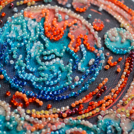 DIY Bead Embroidery Kit "Cosmic energy"  5.9"x5.9" / 15.0x15.0 cm