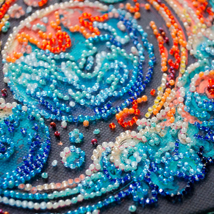 DIY Bead Embroidery Kit "Cosmic energy"  5.9"x5.9" / 15.0x15.0 cm