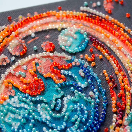 DIY Bead Embroidery Kit "Cosmic energy"  5.9"x5.9" / 15.0x15.0 cm
