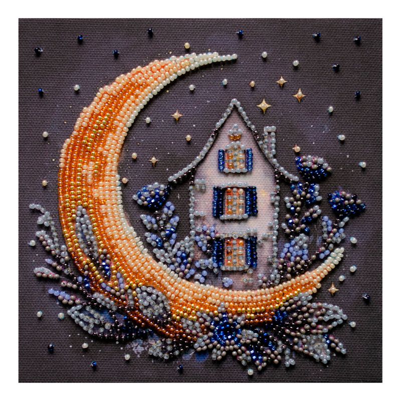 DIY Bead Embroidery Kit "The magic of the night sky"  5.9"x5.9" / 15.0x15.0 cm