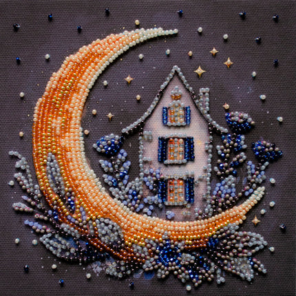 DIY Bead Embroidery Kit "The magic of the night sky"  5.9"x5.9" / 15.0x15.0 cm