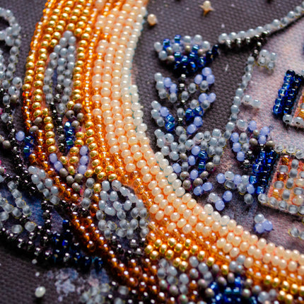 DIY Bead Embroidery Kit "The magic of the night sky"  5.9"x5.9" / 15.0x15.0 cm