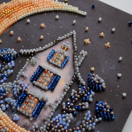 DIY Bead Embroidery Kit "The magic of the night sky"  5.9"x5.9" / 15.0x15.0 cm