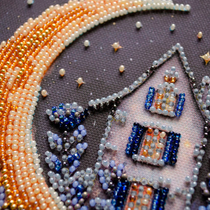 DIY Bead Embroidery Kit "The magic of the night sky"  5.9"x5.9" / 15.0x15.0 cm