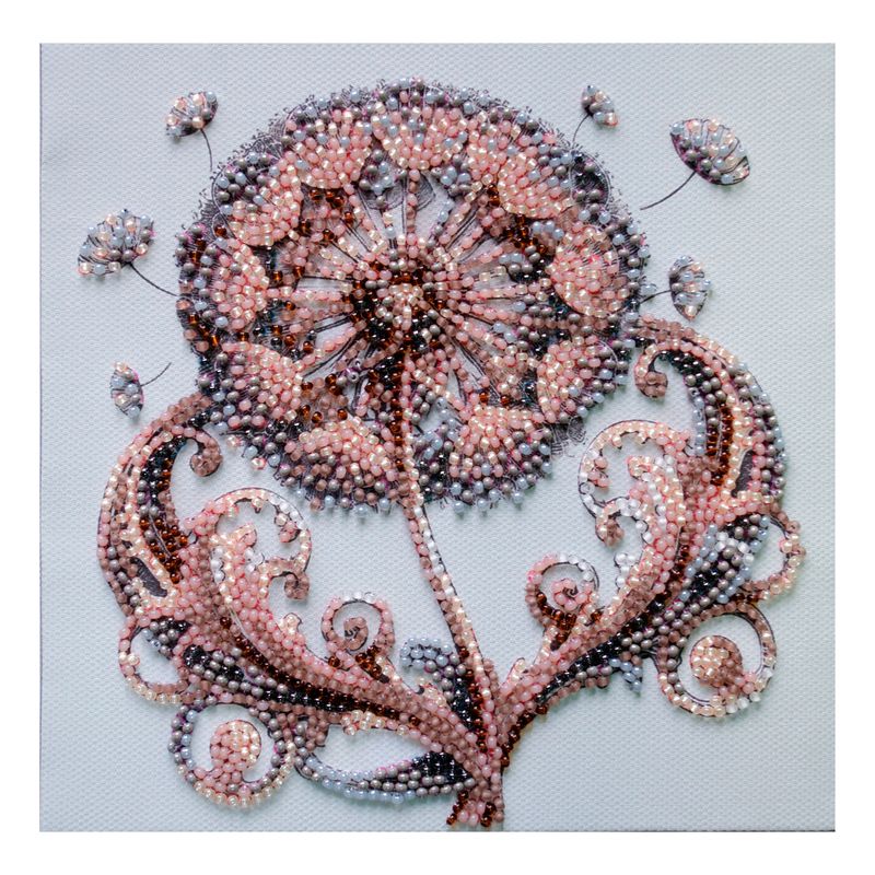 DIY Bead Embroidery Kit "Weightless tenderness"  5.9"x5.9" / 15.0x15.0 cm