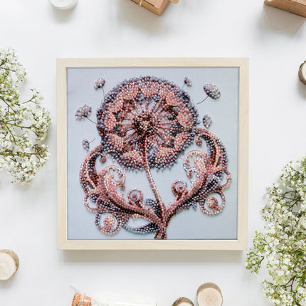 DIY Bead Embroidery Kit "Weightless tenderness"  5.9"x5.9" / 15.0x15.0 cm