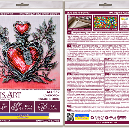 DIY Bead Embroidery Kit "Love potion"  5.9"x5.9" / 15.0x15.0 cm