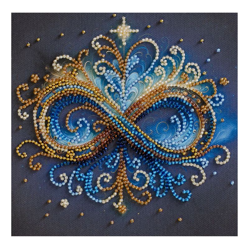 DIY Bead Embroidery Kit "Infinity"  5.9"x5.9" / 15.0x15.0 cm