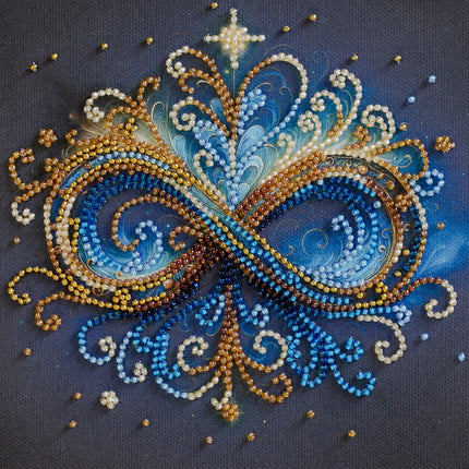 DIY Bead Embroidery Kit "Infinity"  5.9"x5.9" / 15.0x15.0 cm