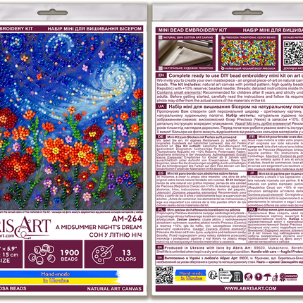 DIY Bead Embroidery Kit "A Midsummer Night's Dream"  5.9"x5.9" / 15.0x15.0 cm