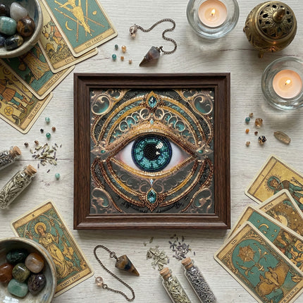 DIY Bead Embroidery Kit "Gaze Alchemy"  5.9"x5.9" / 15.0x15.0 cm