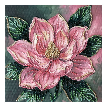 DIY Bead Embroidery Kit "Petal Kiss"  5.9"x5.9" / 15.0x15.0 cm