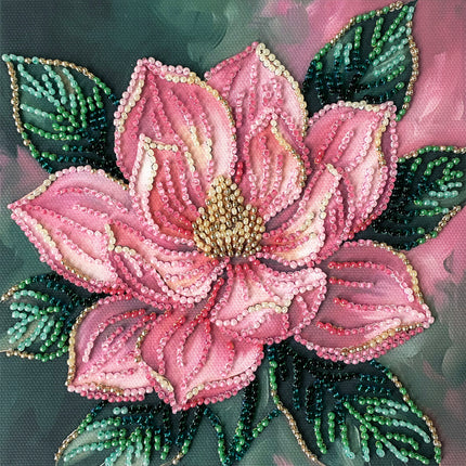DIY Bead Embroidery Kit "Petal Kiss"  5.9"x5.9" / 15.0x15.0 cm