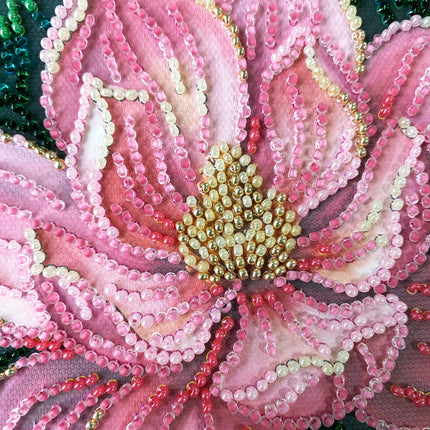 DIY Bead Embroidery Kit "Petal Kiss"  5.9"x5.9" / 15.0x15.0 cm