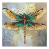 DIY Bead Embroidery Kit "Emerald wings"  5.9"x5.9" / 15.0x15.0 cm