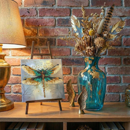 DIY Bead Embroidery Kit "Emerald wings"  5.9"x5.9" / 15.0x15.0 cm