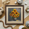 DIY Bead Embroidery Kit "Homely sunflowers"  5.9"x5.9" / 15.0x15.0 cm