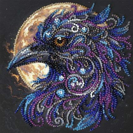 DIY Bead Embroidery Kit "Amber gaze"  5.9"x5.9" / 15.0x15.0 cm