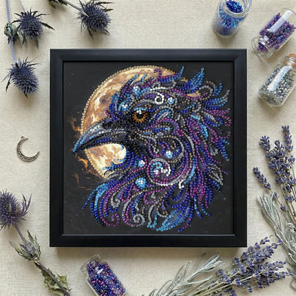 DIY Bead Embroidery Kit "Amber gaze"  5.9"x5.9" / 15.0x15.0 cm