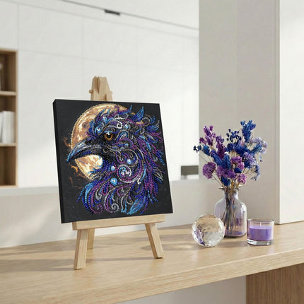 DIY Bead Embroidery Kit "Amber gaze"  5.9"x5.9" / 15.0x15.0 cm