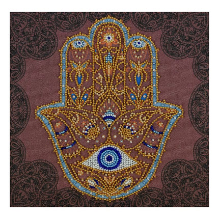 DIY Bead Embroidery Kit "Golden Hamsa"