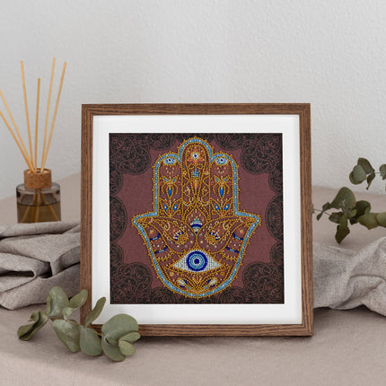 DIY Bead Embroidery Kit "Golden Hamsa"