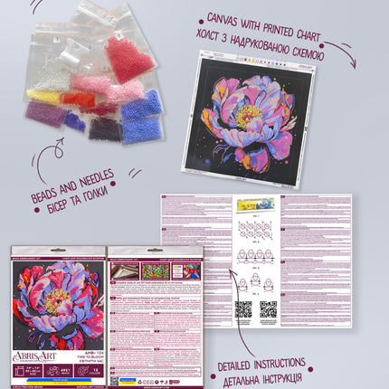 DIY Bead Embroidery Kit "Time to bloom"