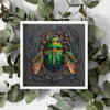 DIY Bead Embroidery Kit "Emerald beetle"