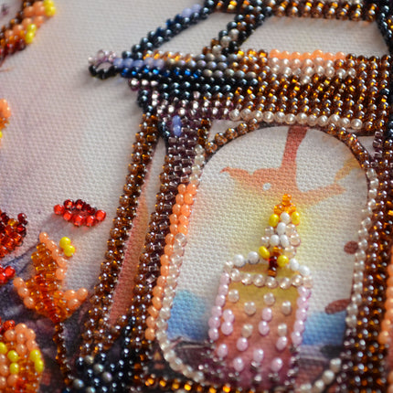 DIY Bead Embroidery Kit "Mid-sized bead embroidery kit Autumn light (Deco Scenes)"