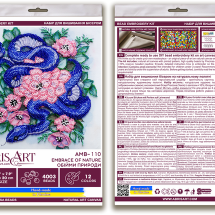 DIY Bead Embroidery Kit "Mid-sized bead embroidery kit Embrace of nature (Deco Scenes)"  7.9"x7.9" / 20.0x20.0 cm