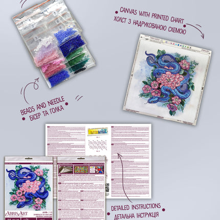 DIY Bead Embroidery Kit "Mid-sized bead embroidery kit Embrace of nature (Deco Scenes)"  7.9"x7.9" / 20.0x20.0 cm