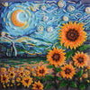 DIY Bead Embroidery Kit "Mid-sized bead embroidery kit Sunflowers in night’s embrace (Deco Scenes)"