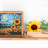 DIY Bead Embroidery Kit "Mid-sized bead embroidery kit Sunflowers in night’s embrace (Deco Scenes)"