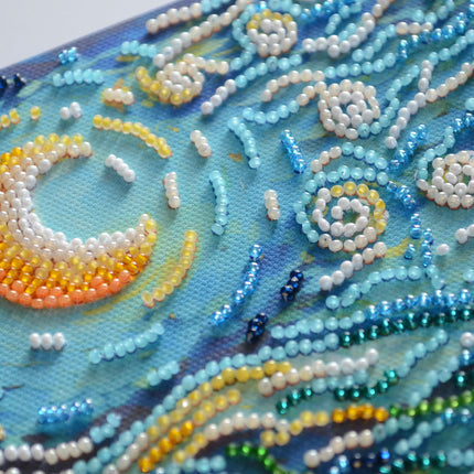 DIY Bead Embroidery Kit "Mid-sized bead embroidery kit Sunflowers in night’s embrace (Deco Scenes)"