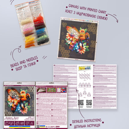DIY Bead Embroidery Kit "Mid-sized bead embroidery kit Honey mosaic (Deco Scenes)"