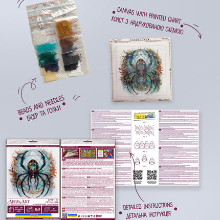 DIY Bead Embroidery Kit "Crystal Web"