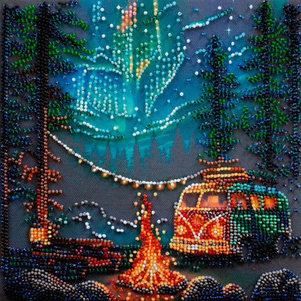 DIY Bead Embroidery Kit "Camping under the stars"