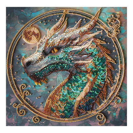 DIY Bead Embroidery Kit "Breath of Fire " 7.9"x7.9" / 20.0x20.0 cm