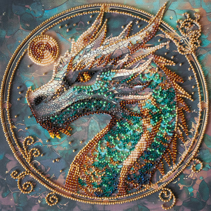 DIY Bead Embroidery Kit "Breath of Fire " 7.9"x7.9" / 20.0x20.0 cm