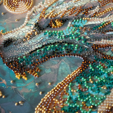 DIY Bead Embroidery Kit "Breath of Fire " 7.9"x7.9" / 20.0x20.0 cm