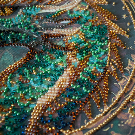 DIY Bead Embroidery Kit "Breath of Fire " 7.9"x7.9" / 20.0x20.0 cm