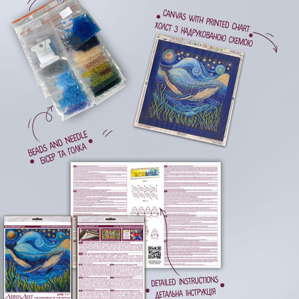 DIY Bead Embroidery Kit "The grandeur of the depths"