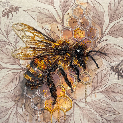 DIY Bead Embroidery Kit "Golden honey"