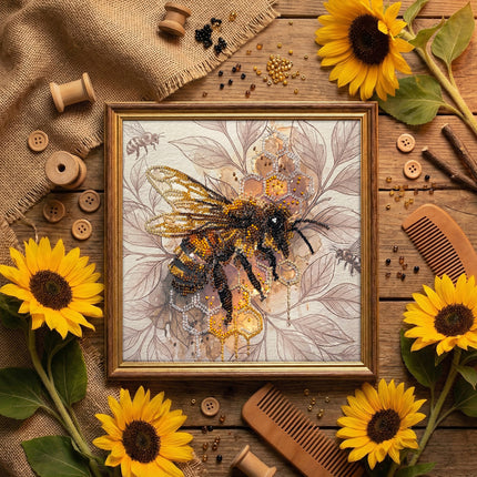 DIY Bead Embroidery Kit "Golden honey"