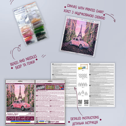DIY Bead Embroidery Kit "La Vie en rose"