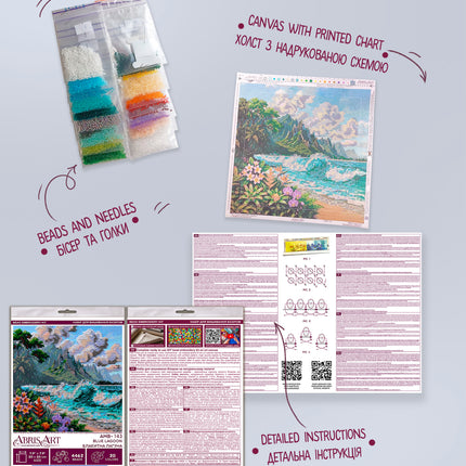 DIY Bead Embroidery Kit "Blue Lagoon"