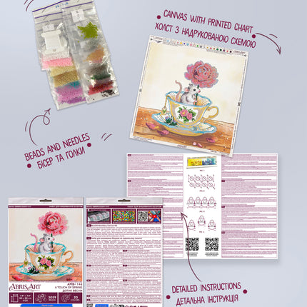 DIY Bead Embroidery Kit " A touch of spring"
