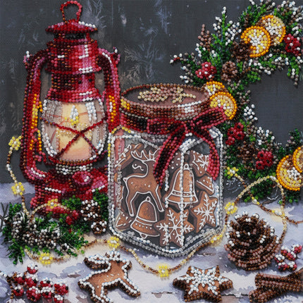 DIY Bead Embroidery Kit "Cookies for Santa"