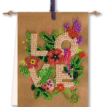 Flags kits with bead embroidery "For you", Pennant-kit Bead Embroidery, Pennant Flag Kit