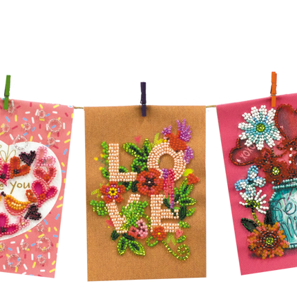 Flags kits with bead embroidery "For you", Pennant-kit Bead Embroidery, Pennant Flag Kit